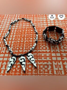 Tribal Pendant Necklace and Bracelet Set